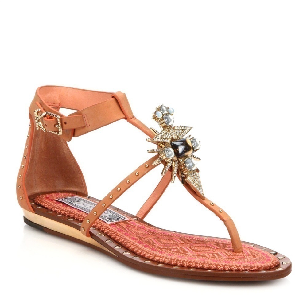 Ivy Kirzhner New York Brown Babel Jeweled Sandal 9